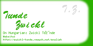 tunde zwickl business card